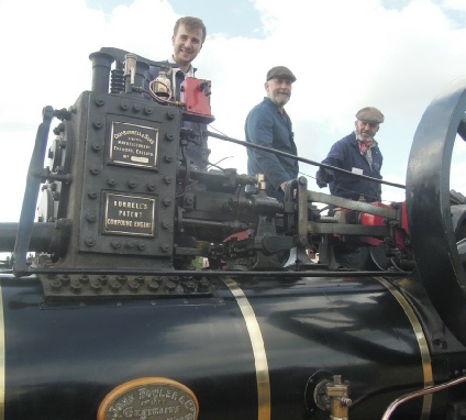 George, left and Charles, right with instructor Paul on the Fowler Burrell