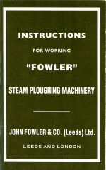 Fowler Working Instructions