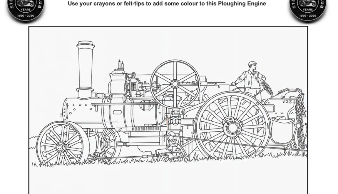 Steam Plough Club Activity Sheet Colour a Ploughing Engine
