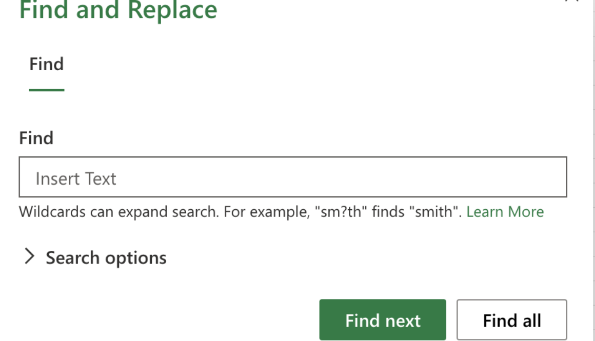 Find and Replace