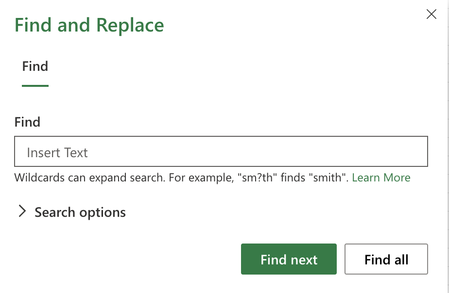Find and Replace